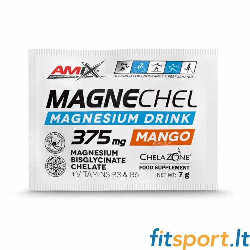 Amix Performance MagneChel Magnesium Chelate Drink - 1 porcija, mango skonio ( Magnio bisglicinato chelatas ) 